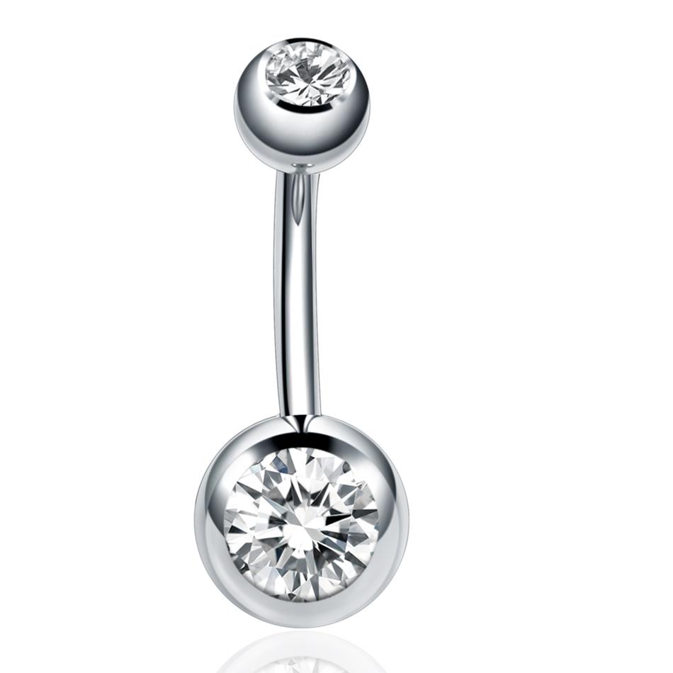 1PC Surgical Steel Crystal Belly Button Piercings 14G Heart Belly Piercing CZ Navel Ring Nombril Belly Rings Sexy Women Jewelry