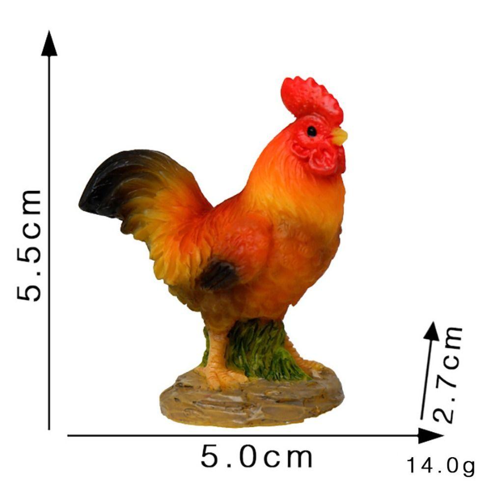 Resin Chicken Doll Ornaments DIY Decoration Crafts Kawaii Mini Model Desktop Toys  Home Decoration