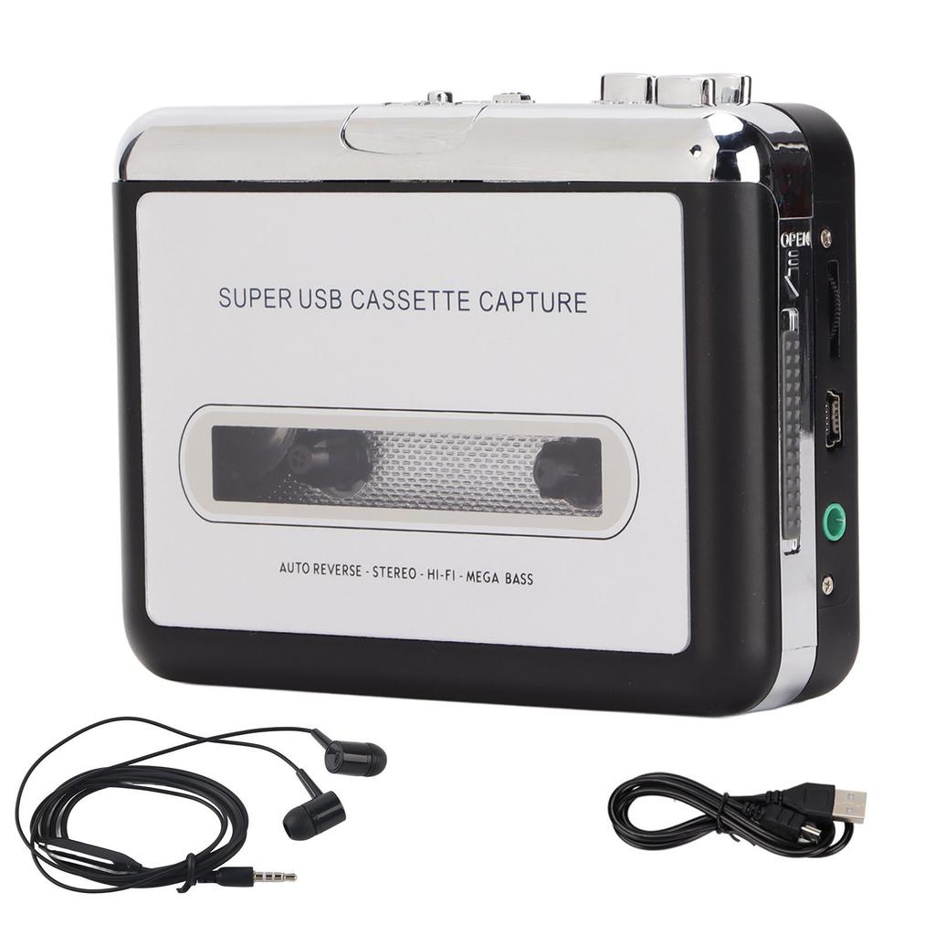 Tape To MP3 Converter Stereo 3.5mm Portable USB Cassette Player with Earphone for Laptop PC