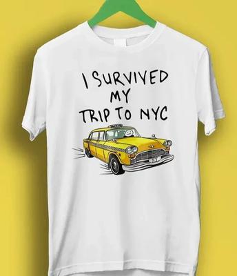 I Survived My Trip To NYC T  Shirt New York City Yellow Taxi Meme Gift Funny Tee