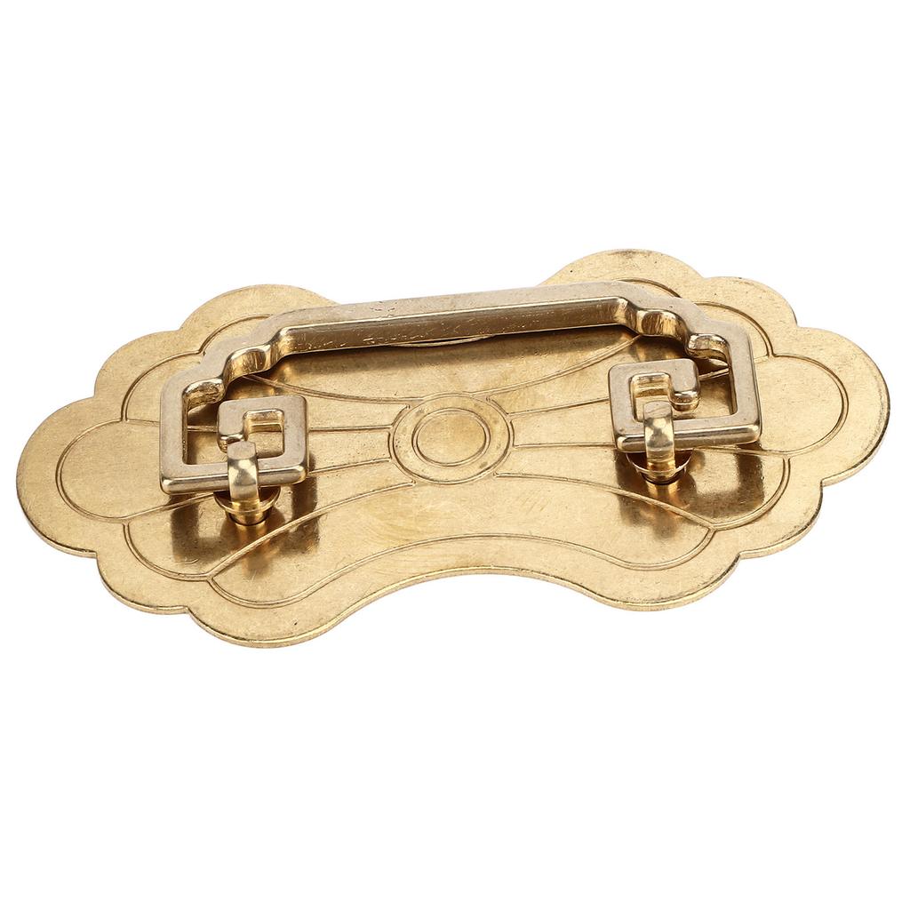 Antique Drawer Handle 12.8x7cm Wealth Blossoms Retro Chinese Style Brass Vintage Drawer Pulls with