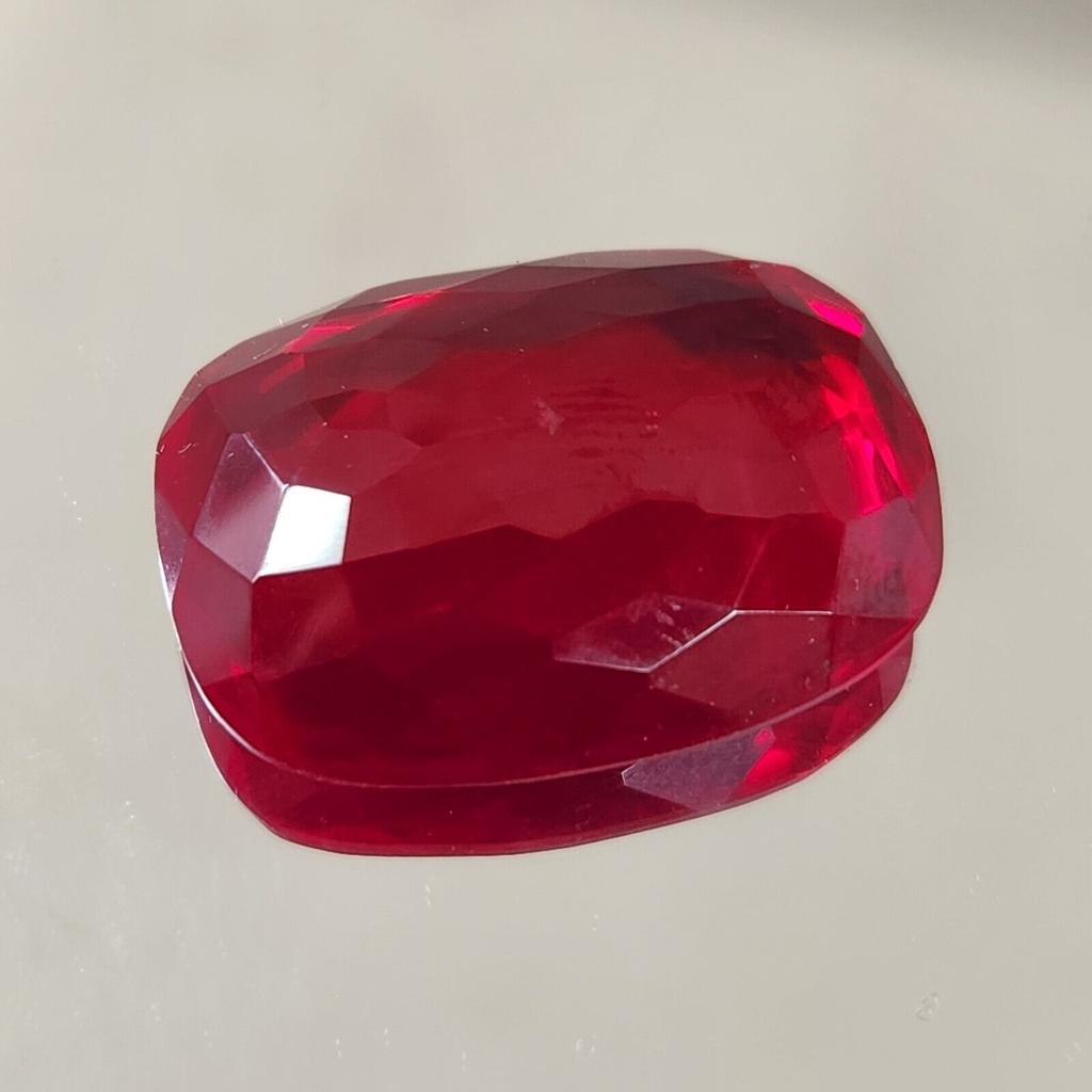 53.80 Ct Heated CERTIFIED Red Ruby Stunning Cushion Cut Loose Gemstone