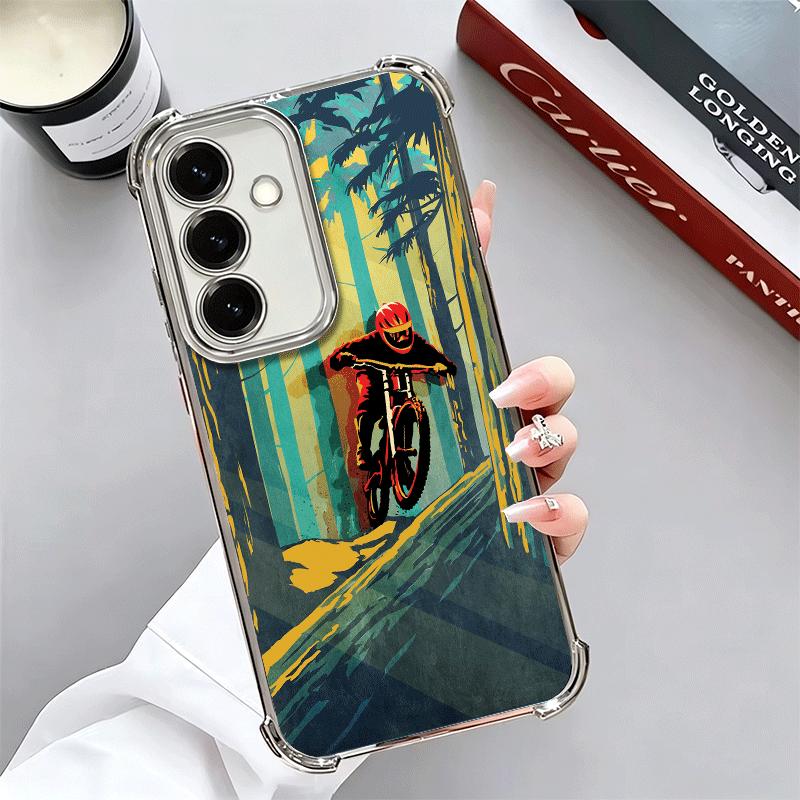 Mountain Bike Bicycle Soft Phone Case For Samsung A17 A27 A07 A37 A57 A16 A56 A15 A55 A14 A54 A13 A53 A26 A36 A25 A35 A24 A34 A2