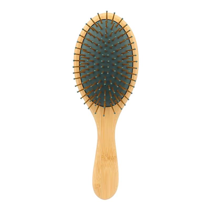 Eco-friendly Ionic Bristle Air Cushion Comb Hair Brush Custom Logo Wood Paddle Hotel Use Wooden Hairbrush