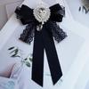 Korean Style Lace Ribbon Necklace Brooch With Classic Butterfly Design For Formal Attire