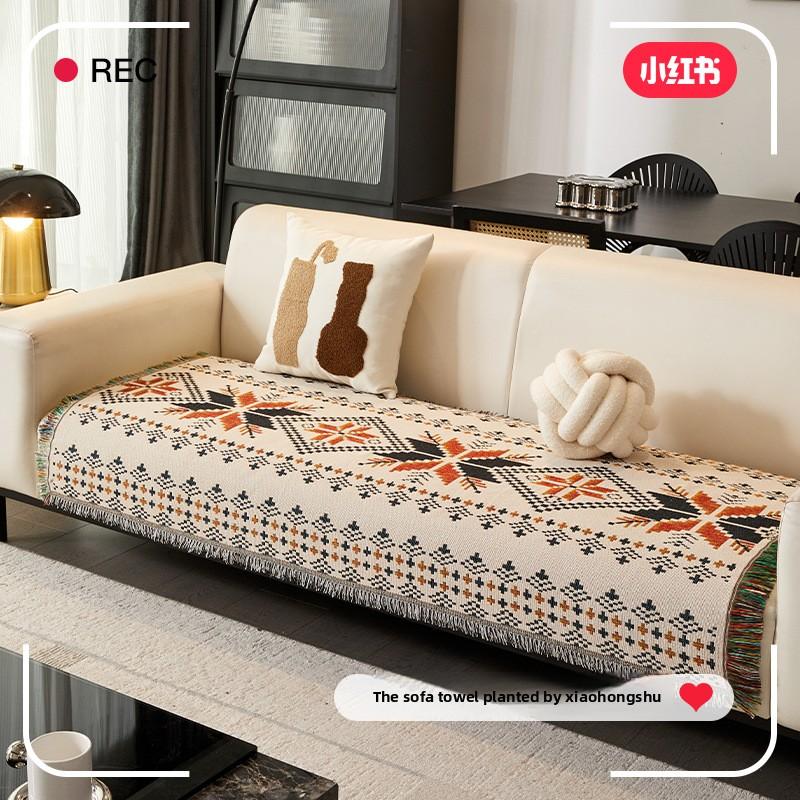 Einfaches Wind-Sofakissen, Herbst- und Winter-Sofabezug, Hochwertiges Sofa-Handtuch, Ganzjahres-Universal, Anti-Kratz- und Rutschfester Sofabezug