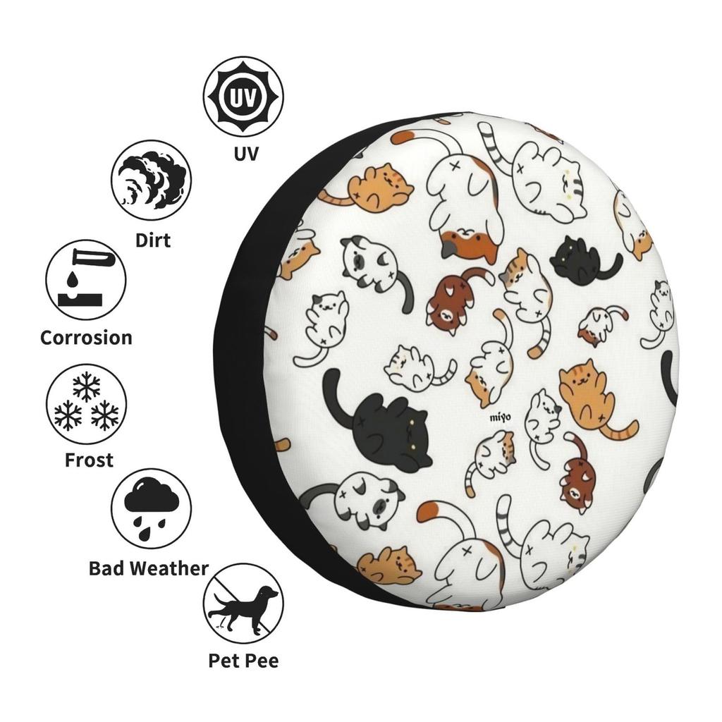 [§miyo] Spare Tire Cover for Cars, Compatible with 14, 15, 16, 17 Inches, Compatible