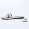 Fashion New Women Slides Personality Buckle Open Toe Wear-resistant Office White Flat Slippers Summer Sandy Beach Sandals Women Shoes