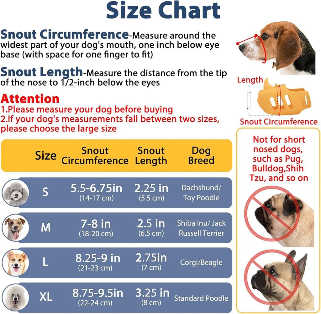 Dog Muzzle Breathable Silicone Cage Mouth Cover To Prevent Biting and Chewing, Funny Rhino Muzzle with Adjustable Head Strap