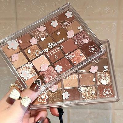 Paleta de sombras de 20 coresFina e fácil de aplicarPaleta de sombras suaves laranja-marrom