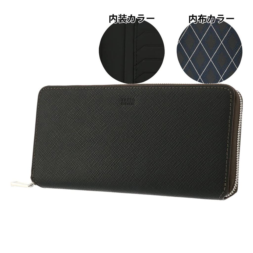 Dlouhá peněženka kulatý zip pravá kůže Panama 729627 hovězí kůže černá [Takeokikuchi] Pánská [01]