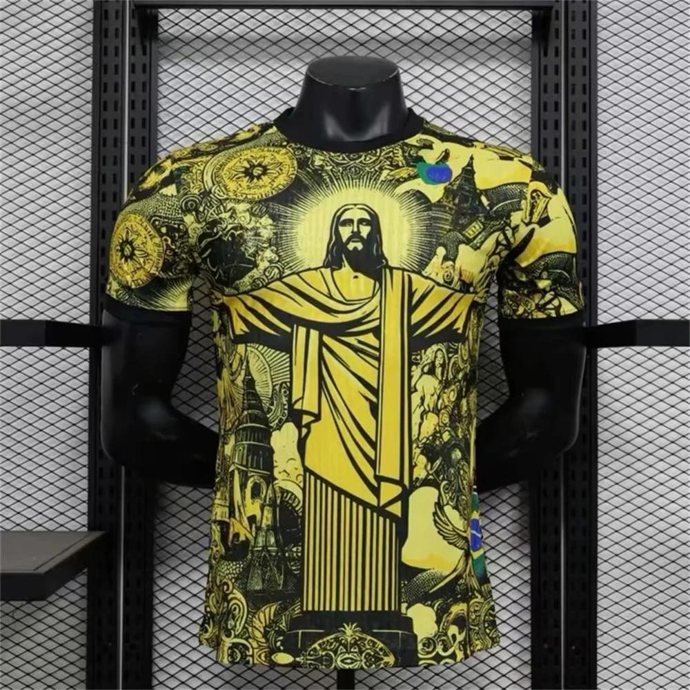 Brazil 3D Printed Football Jersey Men Women Summer Sports T-shirts Breathable Quick Drying Oversize Family Matching Clothing