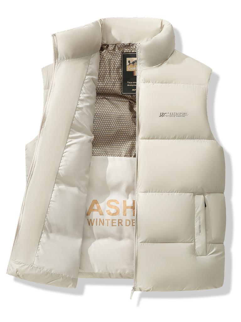 New Men's Cotton Vest, Warm and Thick Sleeveless Cotton Vest, Casual Sports Outdoor Men's Clothing, Shoulder Cutting