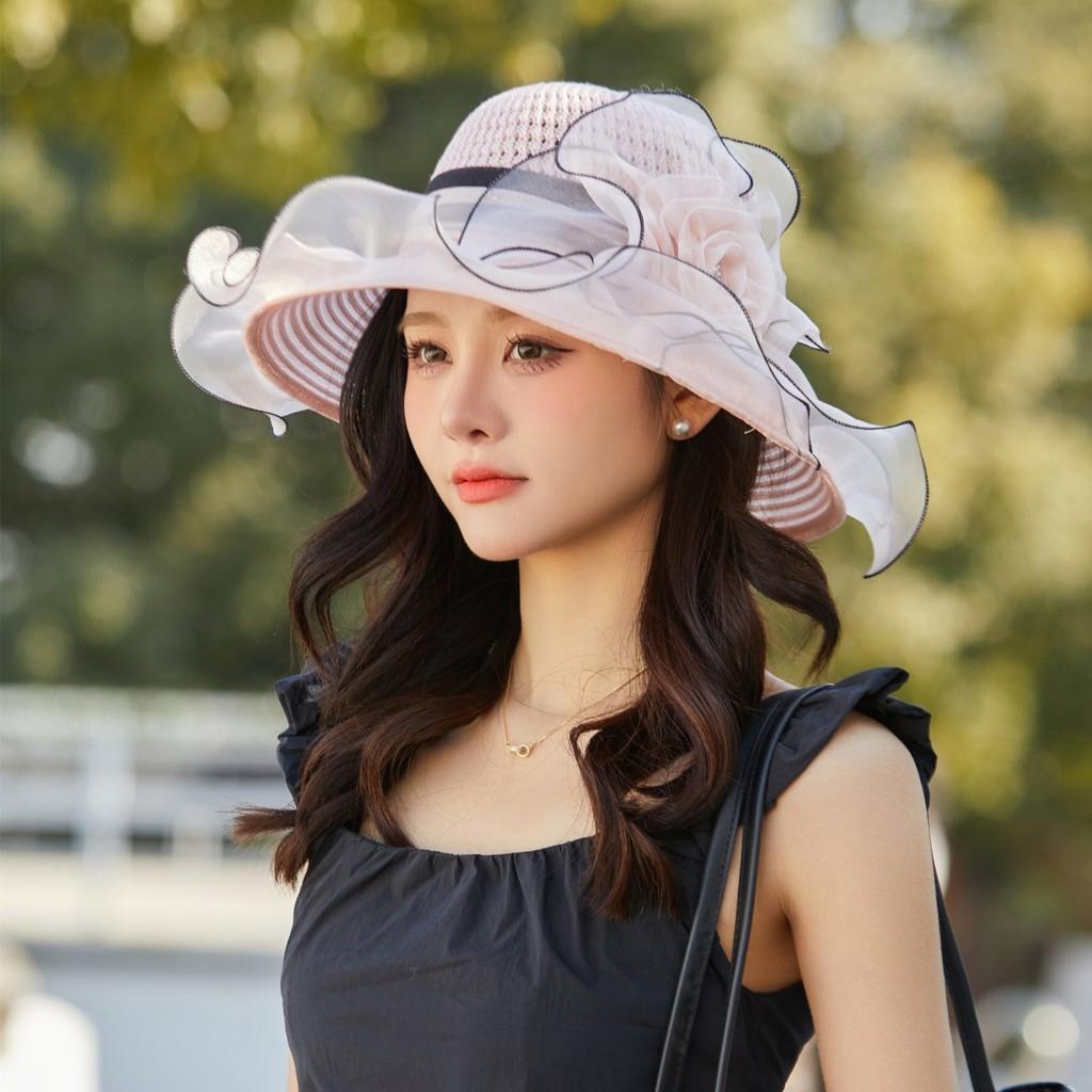 Summer Ladies Large Brim Sun Hat With Breathable Mesh For Beach And Travel