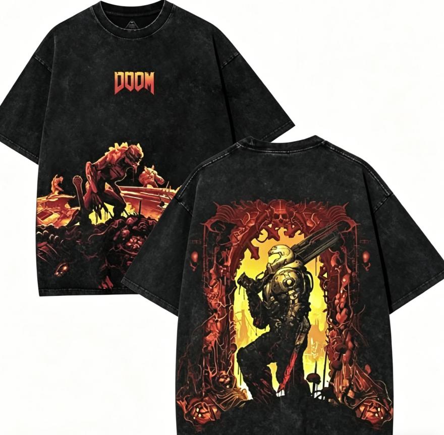 

DOOM Аніме-любитель Прана сорочка Одяг на весь рік висока якість індивідуальність Одяг Великі розміри Унісекс Нова модель Футболка для пари L