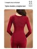 Women's Autumn/Winter Seamless Warm Abdomen-Control Sculpting Base Layer Set: Slim-Fit Top and Pants