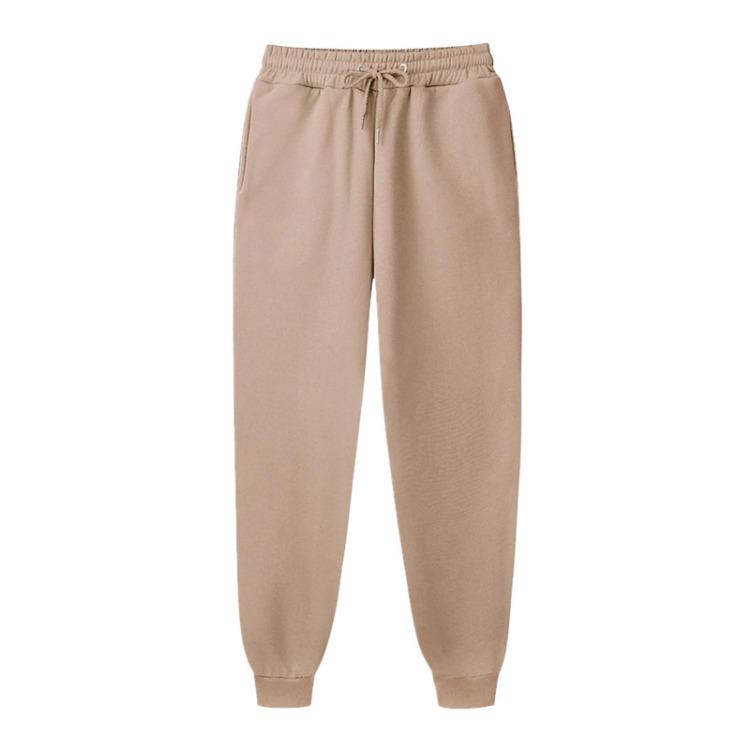 Damen Trainingshose Fleece Locker geschnitten Jogginghose Einfarbig Hoher Bund Laufhose Streetwear Fitnessstudio Training