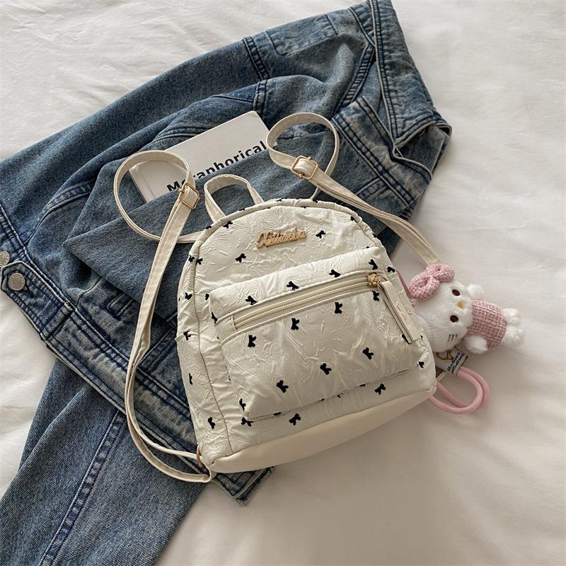 Premium Bow Backpack Women's New Fashion Travel Bag Small Backpack Student Casual Schoolbag