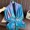 Bohemian Autumn Paisley Cashmere Shawl for Women Jacquard Pashmina Warm Winter Scarves Print Design Lady Foulard Stoles Scarf