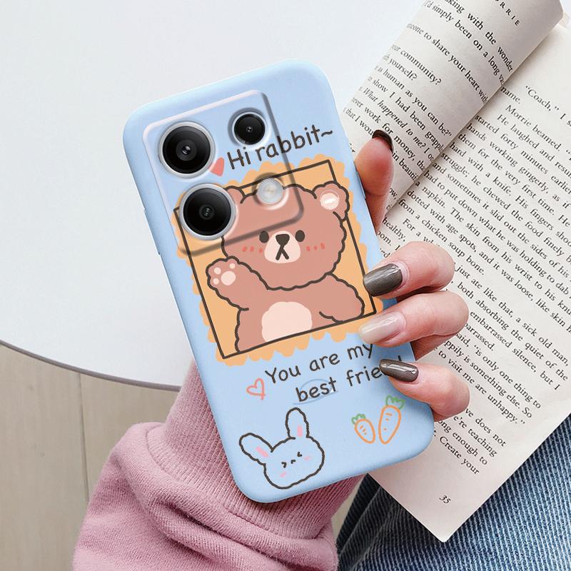 Case For Redmi Note 13 Pro 4G 5G Cute Heart Flower Back Cover Soft Silicone Matte Protective Fundas For Redmi Note13 Pro Bumper