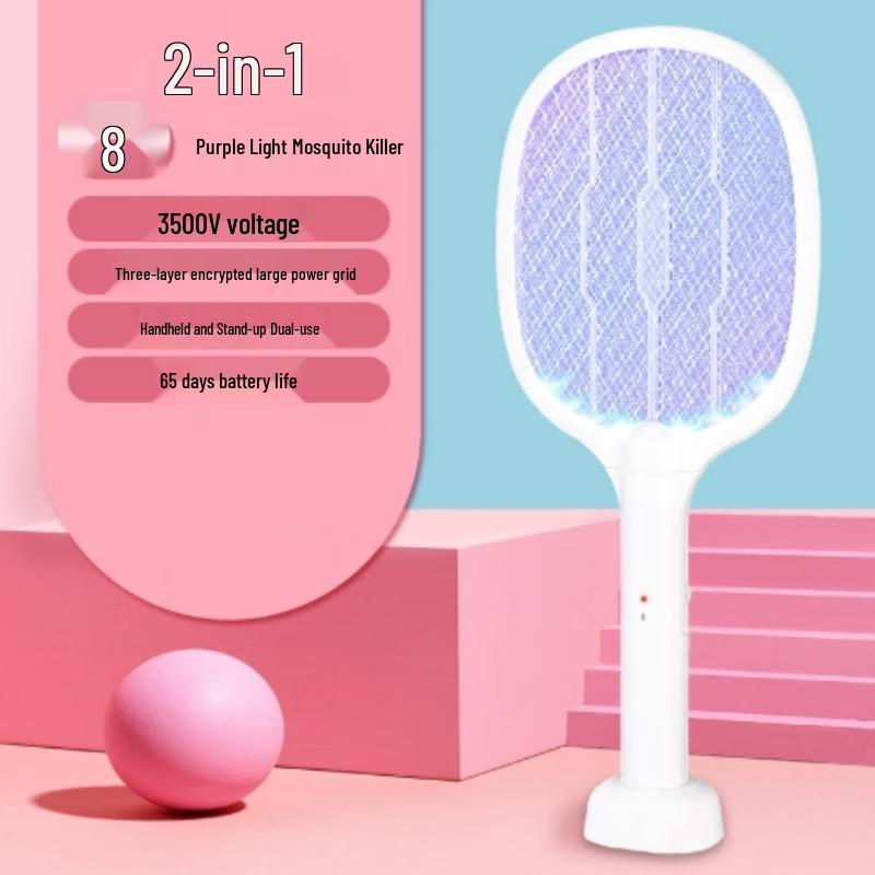 2-in-1 Electric Mosquito Swatter with Wall Mount