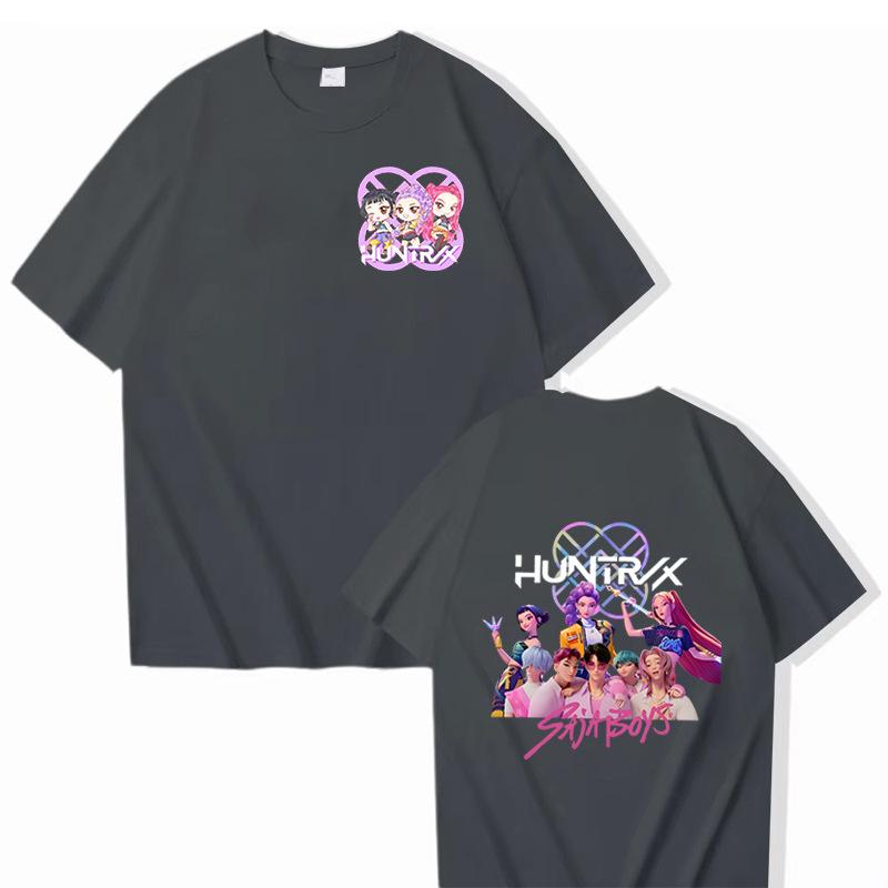 16 Colors Fashion T-shirt Cartoon KPop Demon Hunters Elements Printing Adult Trendy Men's Fashion Casual Plus Size Women's Street Top