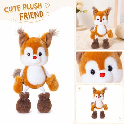 Plush Stuffed Animal Fox Soft Toy with Long Legs and Fluffy Ears Hanging Design Suitable for Kids and Collectors