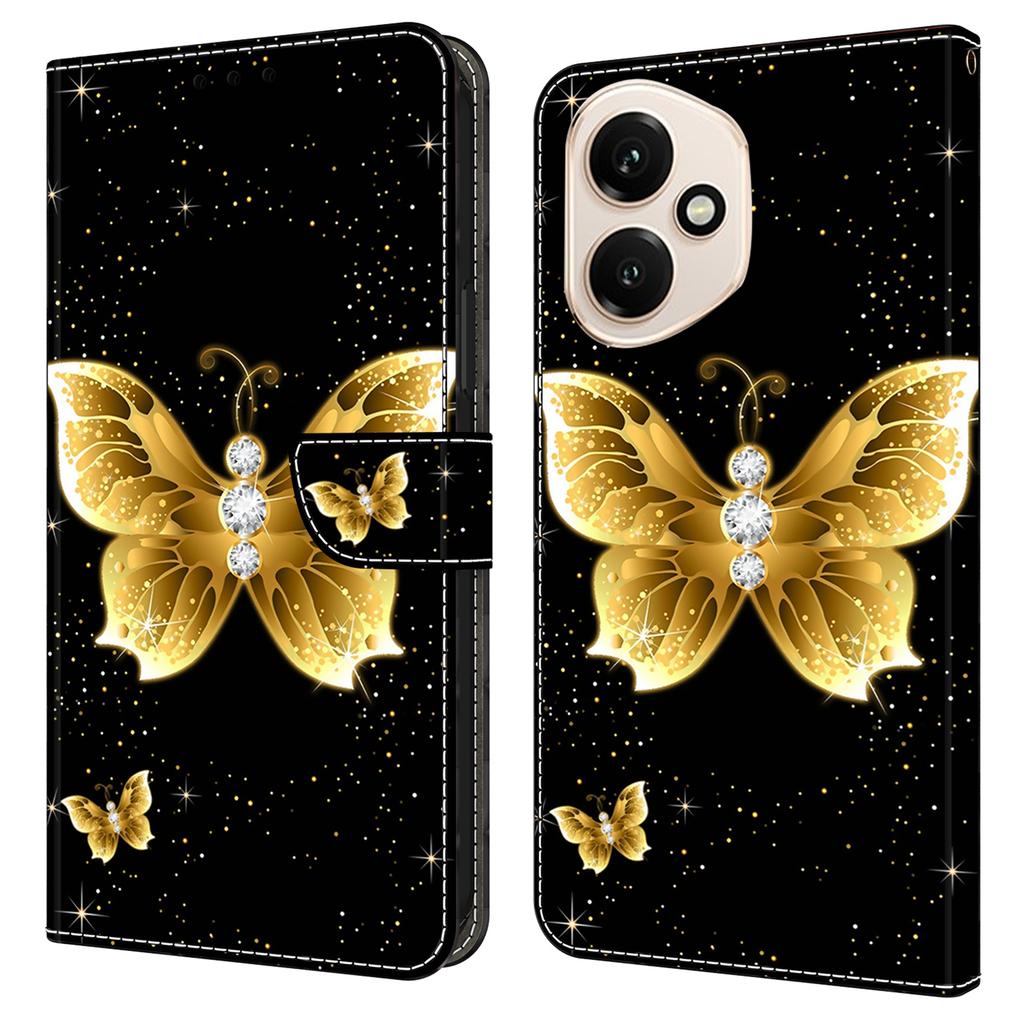 Для Honor 400 5G (Глобальний) Шкіряний чохол з друком візерунка Гаманець Підставка Відкидна кришка для телефону