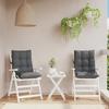VidaXL Set of 2 Low Back Chair Cushions, Waterproof Seat Pad, Non-slip Outdoor Cushion Garden 377671