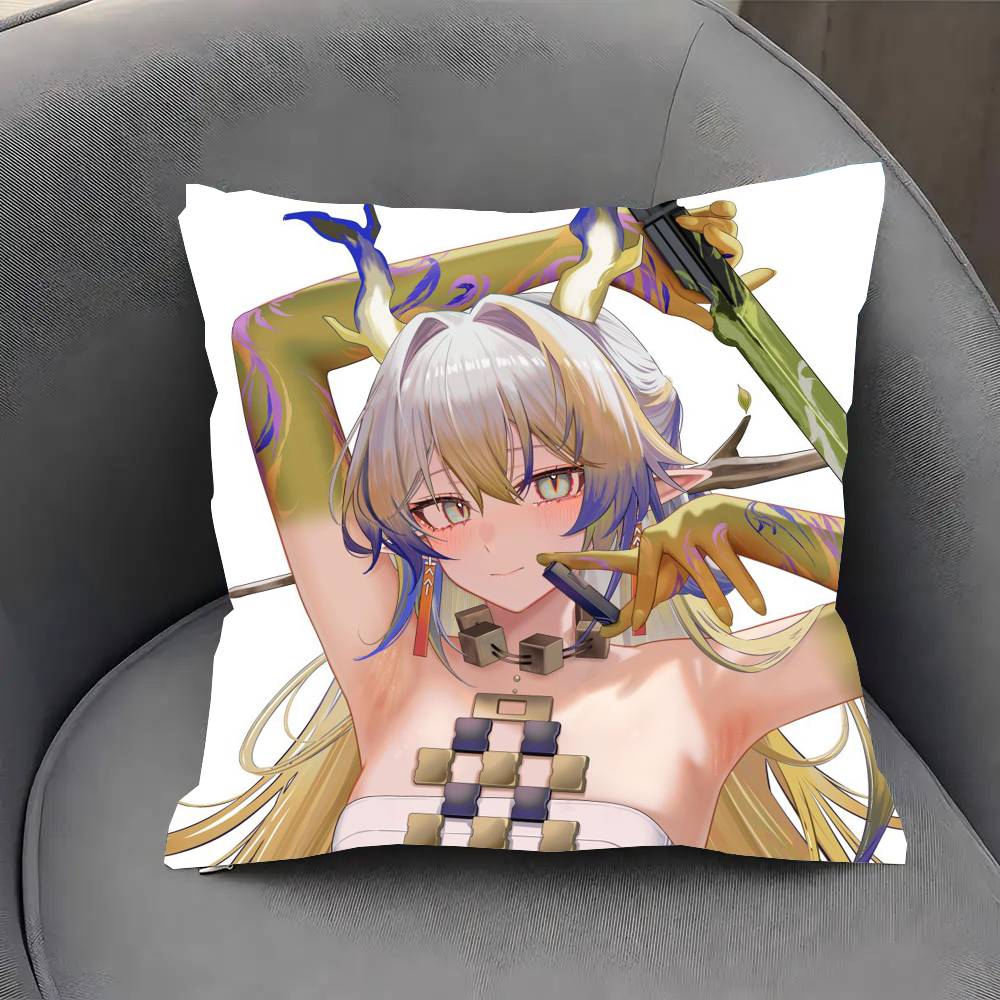 Shu Animerad Spel A-Arknights Kuddfodral Soffkuddeöverdrag Rum Heminredning