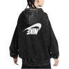 Nike Sportswear Washed Design Letter Logo Full Zip Hooded Jacket Women jackets Black HQ4750-010