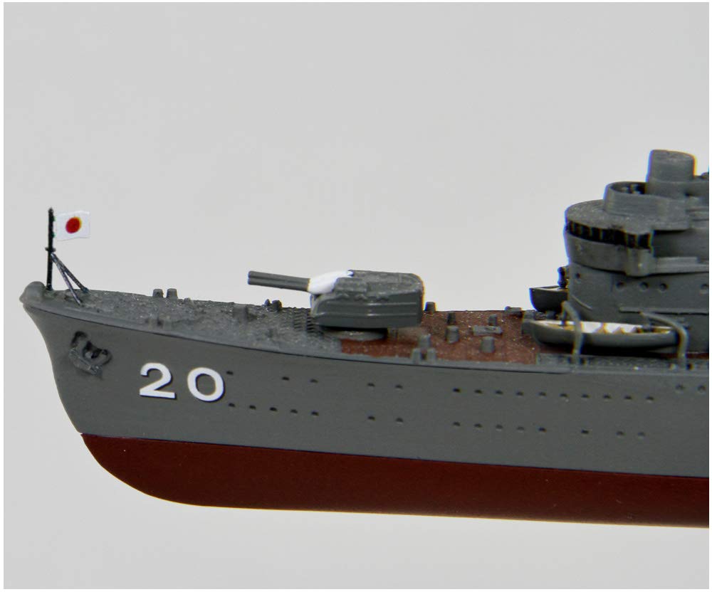 Skywave Series Imperial Japanese Navy Special Type Destroyer Sagiri Plastic Model Kit with Flag and Ship Name Plate Etching and Two New SPW61 Gray