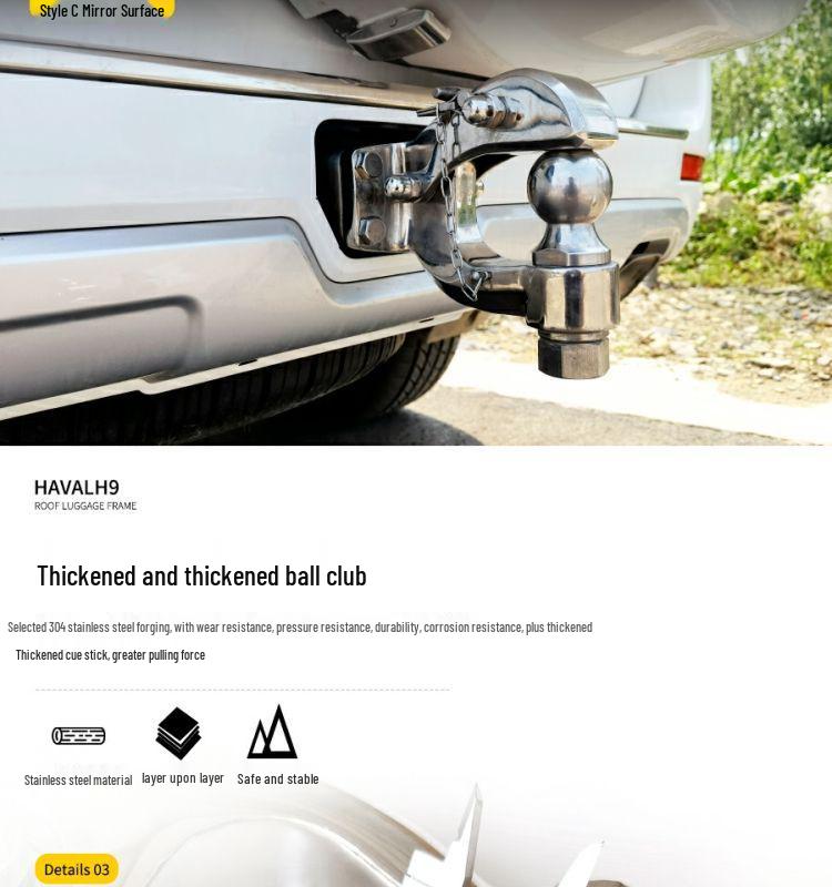 Edelstahl Heck-Anhängerkupplungshaken für Haval H9 2015-2022 - Offroad-Spezial