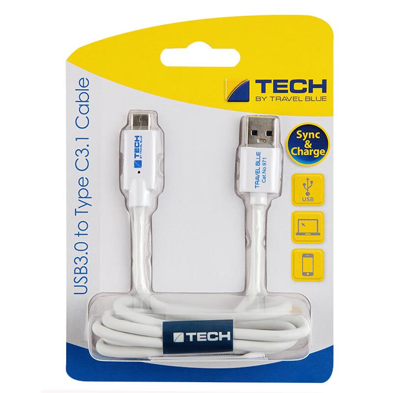 Blue Travel USB 3.0 to Type-C 3.1 Fast Charging Data Cable One Size