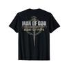 European Sizes Man of God Husband Dad Papa Christian Cross Father'S Day T-Shirt | Casual Crew Neck, Short Sleeve, Geometric Pattern