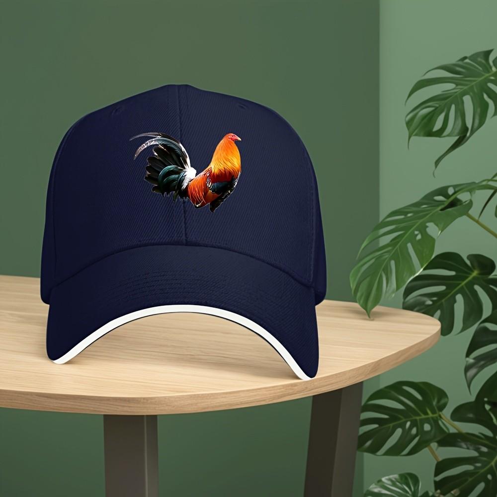 Rooster Graphic Baseball Cap Breathable Polyester Casual Adjustable Sports Cap for Adults