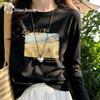 Women's Printed Pure Cotton Long Sleeve T-Shirt