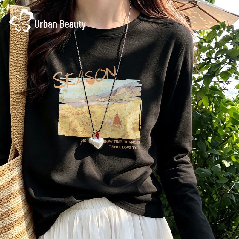 Women's Printed Pure Cotton Long Sleeve T-Shirt