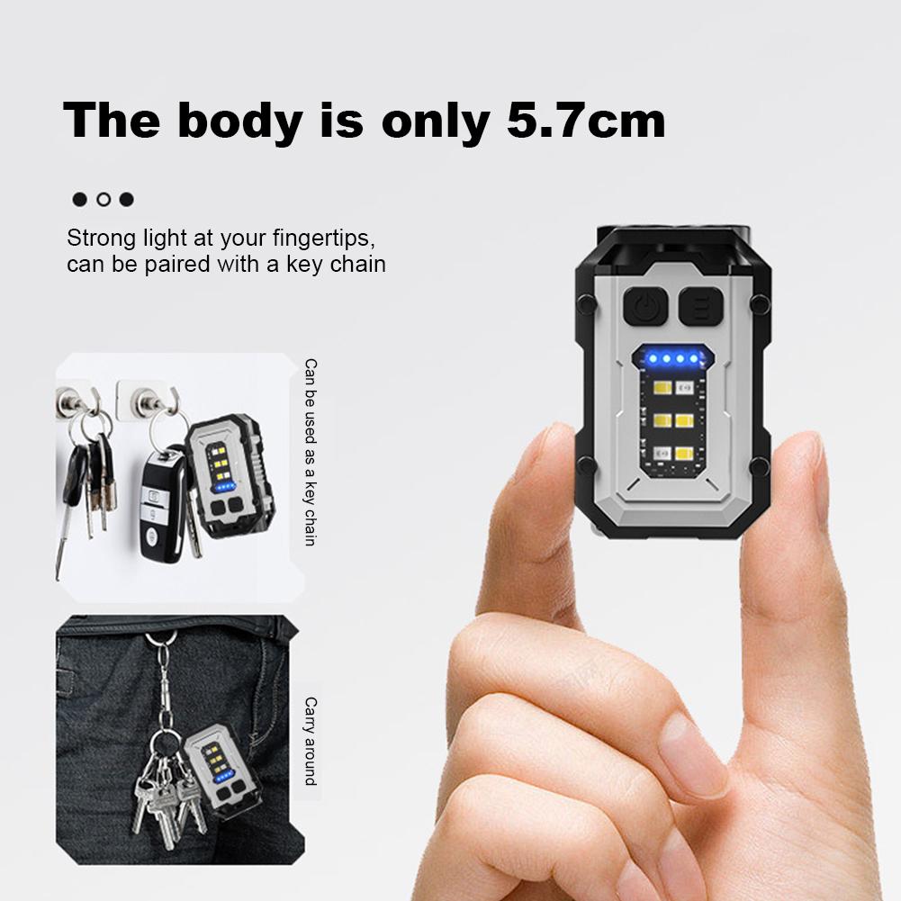 1-5pcs Portable Mini Keychain Light LED High Bright Flashlight Dual Light Source Outdoor Camping Fishing Multi-function Tool Tor