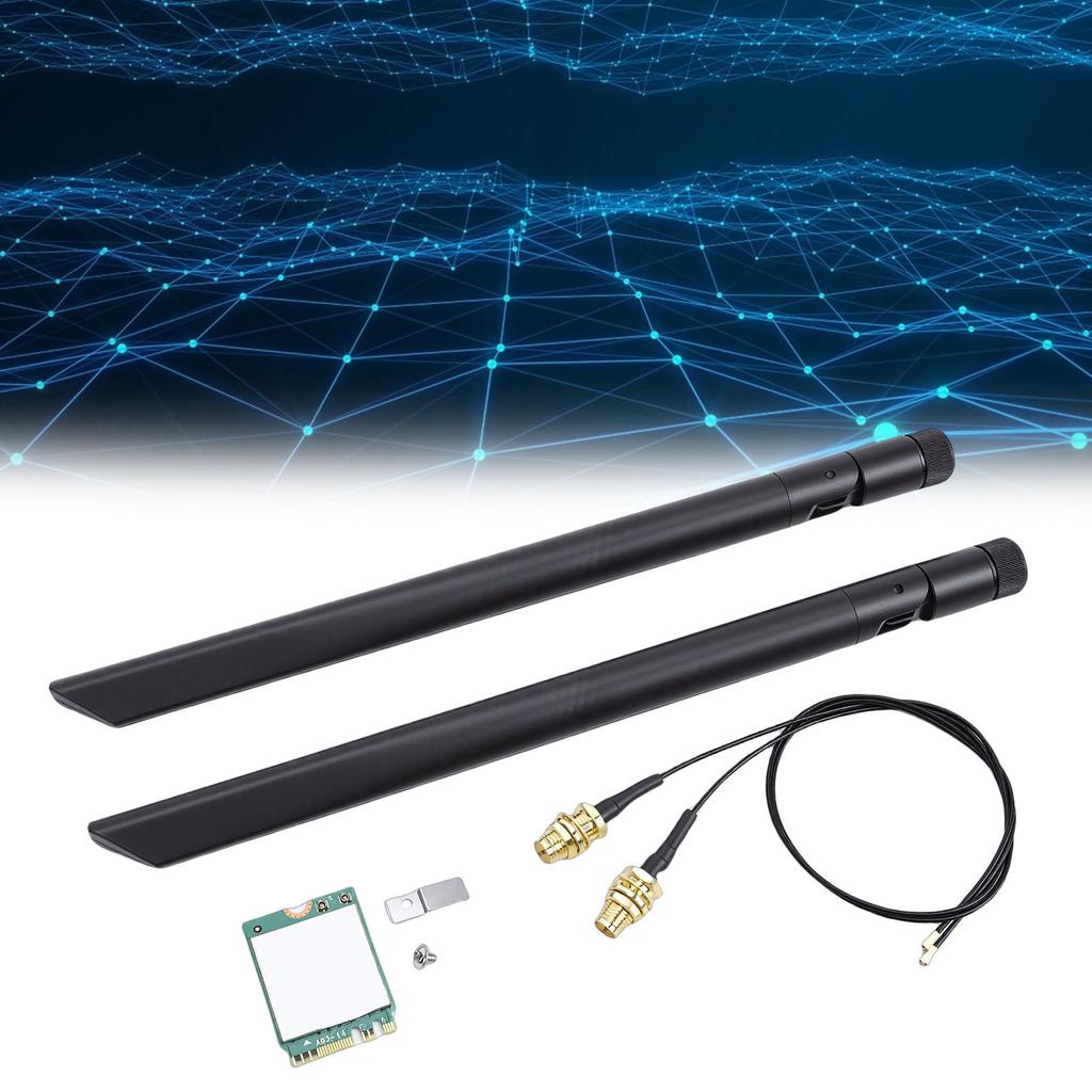 AX1675X WiFi 6E M.2 Wireless Card 2.4G 5G 6G Triple Band 5.3 PC Adapter with Dual 8db Support for