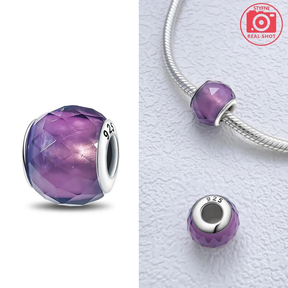 925 Silver Bracelet Women Diy Jewelry Gift Accessories Charms Beads Pink Murano Glass Blue Flower Butterfly Beads