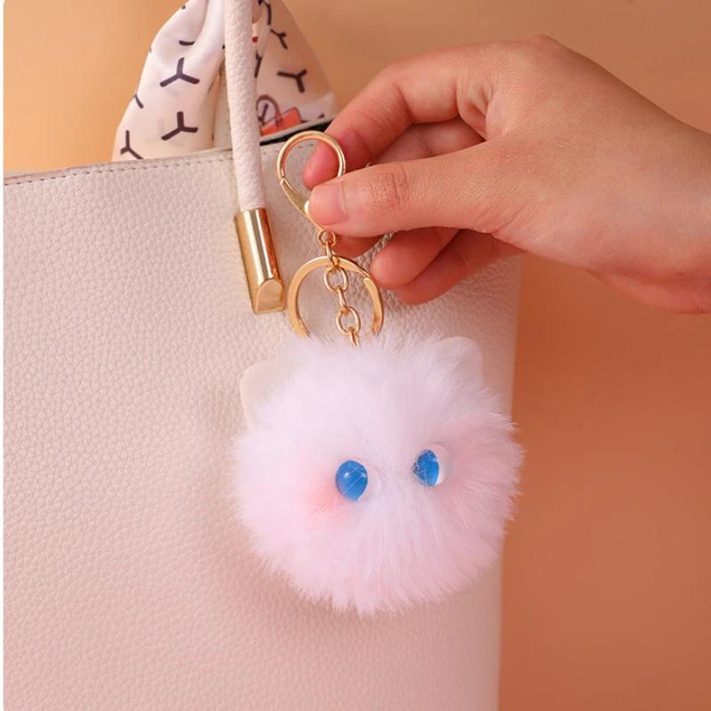 Niedlicher Plüschkatzen-Schlüsselanhänger Cartoon-Puppe Spielzeuganhänger Schlüsselring Ideal für Damen Mädchen Taschendekoration Autoschlüsselanhänger Kindergeschenke Zubehör