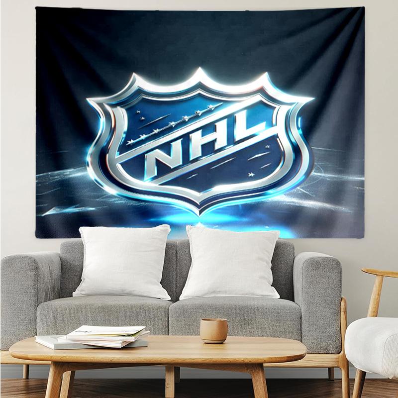 1PC Nhl Hockey League Emblem Tapestry Accessories Playroom Tapestry, for Bedroom,Livingroom, dormitory Room Wall Decor Fan Birthday Gifts