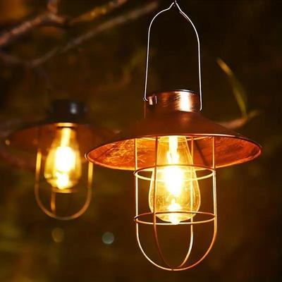 Wasserdichte Retro-Solar-Hängeleuchte aus Schmiedeeisen für den Außenbereich, für Garten und Camping
