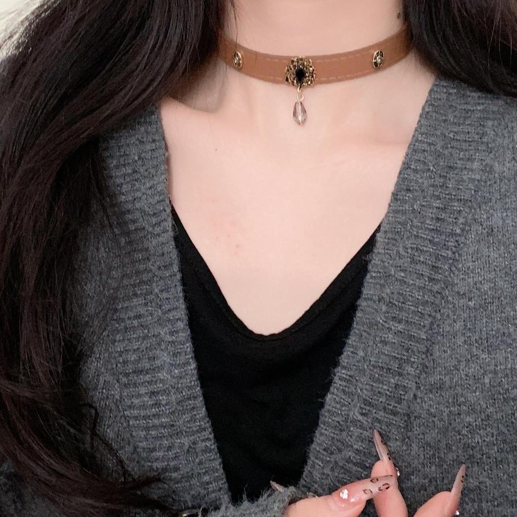 Plüsch Leopard Knochen Halskette Choker Koreanische Kawaii Fashion Star Anhänger Halskette Harajuku Sexy Zubehör Frauen Y2K Schmuck Geschenk