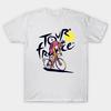 Men Black Print T-shirt Tour De France No-Cut Transfer Paper Print Cotton Tshirt