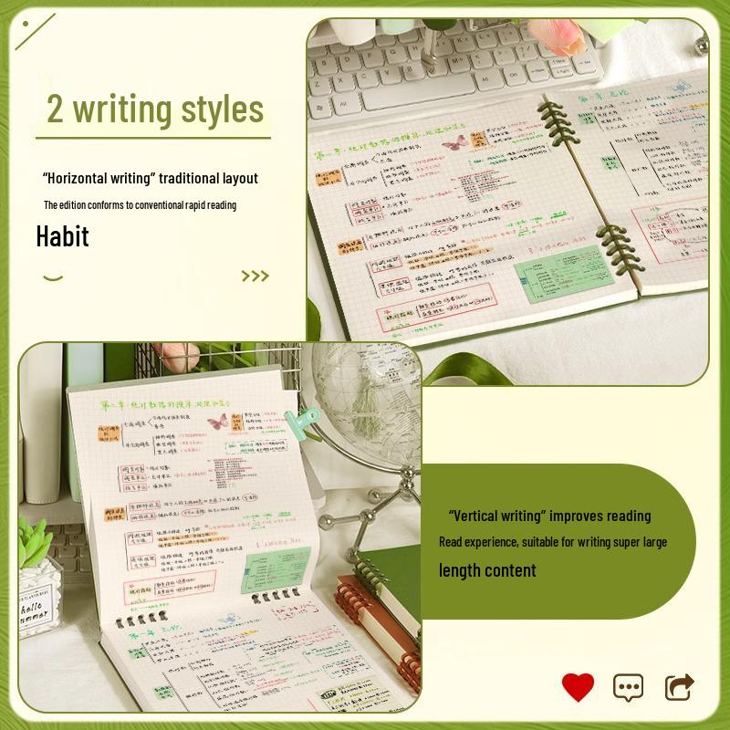 2024 High-Value Retro Top-Bound Grid Loose-Leaf Notebook