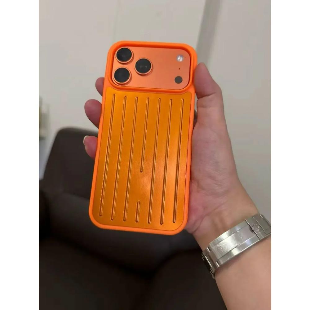 Luxury 3D Corrugated Stripe Stylish Business Luggage Smooth-Touch Case Phone Case for IPhone 17 Pro Max 16 15 14 for Rimowa Shockproof Bumper Cover