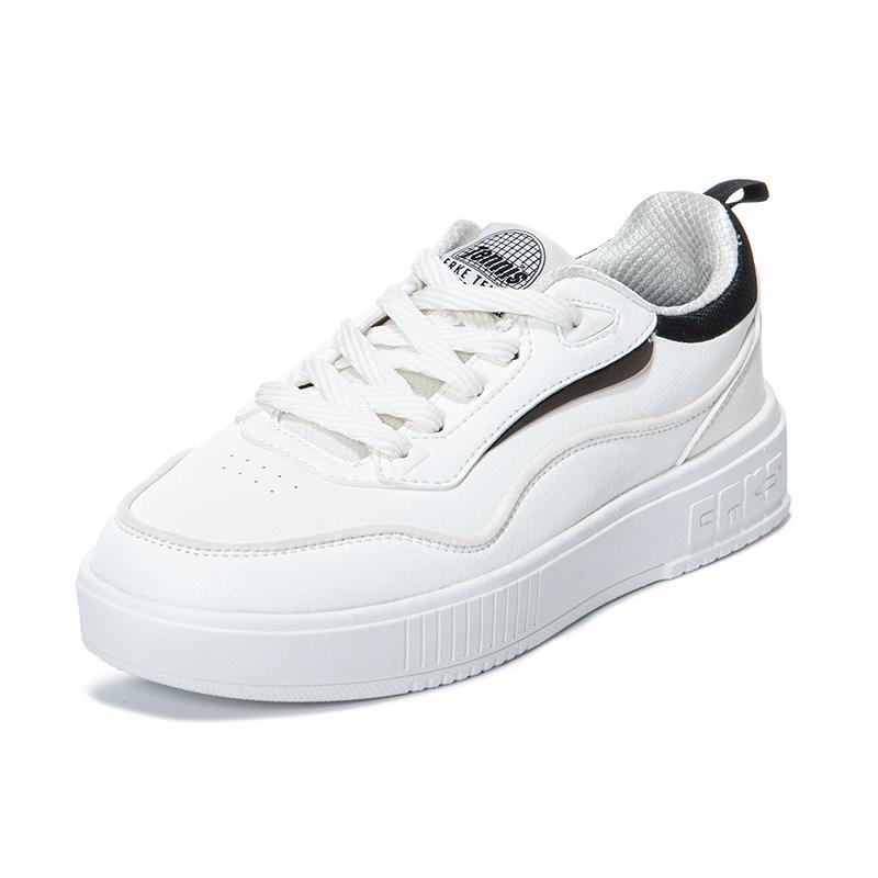 Erke Simple Comfortable Fashion Non-Slip Shock Absorbing Wear-Resistant Breathable Low-Top Sneakers Women sneakers White Black 12124201223