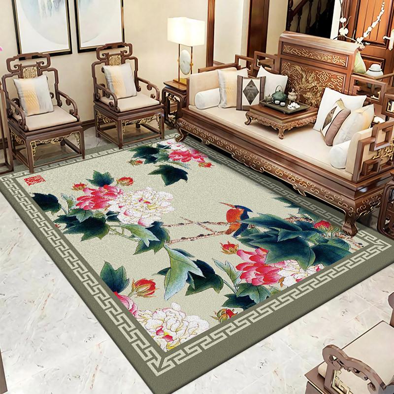 New Chinese Style Carpet Living Room Floor Mat Coffee Table Sofa Bedroom Bedside Carpet Large Area Carpet